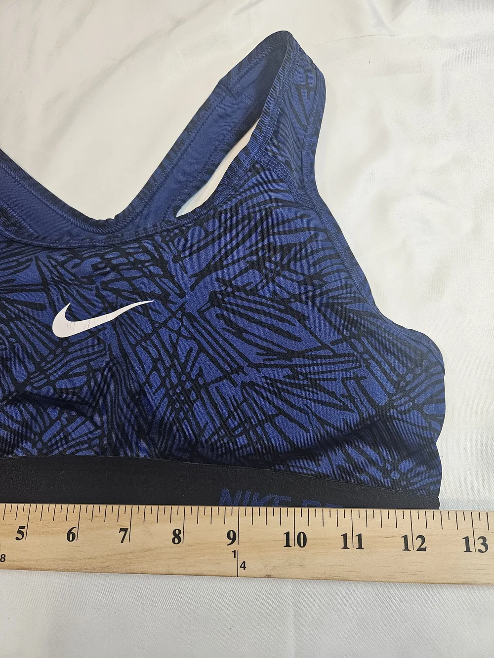 Nike Pro Women's Navy Blue Abstract Print Sports Bra Workout Run Hike Yoga